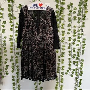 Forever 21 Lace Black Dress with Criss Cross